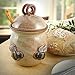 Modern Artisans Bee 20-ounce Stoneware Honey Pot Pottery Jar with Cherry Wood Honey Stick, American Made