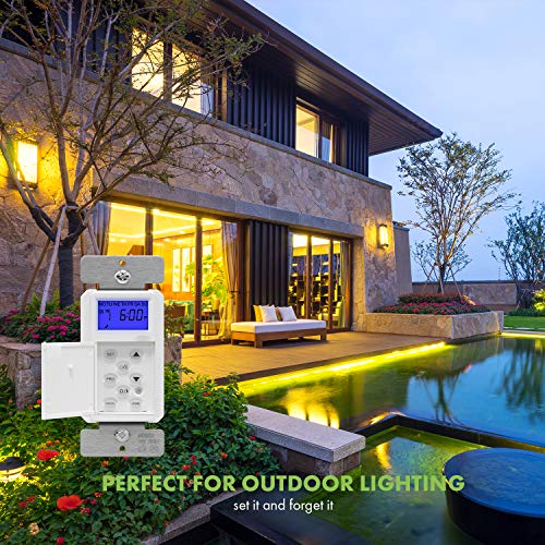 TOPGREENER Digital Astronomic Timer Switch, 7Day Programmable Sunrise