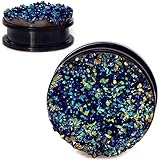 SoScene Stainless Black with Blue black Druzy Screw Back ear gauges-ear plugs