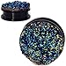 SoScene Stainless Black with Blue black Druzy Screw Back ear gauges-ear plugs