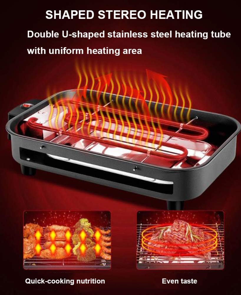 review Electric Table Top Teppanyaki Grill Griddle Indoor/Outdoor Hotplate Cooker Grill Table Hot BBQ Plate for Kitchen Dinner Party Camping Festival Cooking