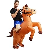 Seeds of Light Inflatable Costume Adult Horse Costumes Inflatable Horse Riding Costume Cowboy Blow Up Halloween Costume for Men Women Party