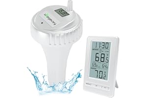 Urageuxy Wireless Digital Pool Thermometer, 328ft Remote Floating Thermometer with Backlit Display for Pool, Hot Tub, Spa and Cold Plunge
