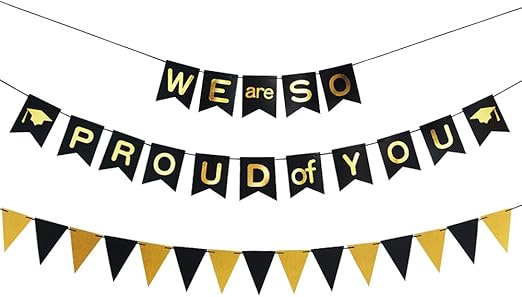 Amazon Com We Are So Proud You Banner Graduation Banner Glitter