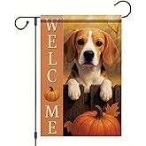 Starlit Patio Thanksgiving Fall Garden Flag Beagle Dog Flag 12x18 Inch Double-Sided Vertical Welcome Pumpkin Yard Banner Autumn Outdoor Decor for Porch Lawn Pathway Dog Lover Gift