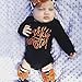 GRNSHTS Baby Girls Boys 3Pcs Halloween Sequins Romper Set Romper + Headband + Leg Warmer (60 / 0-3 Months, Black)