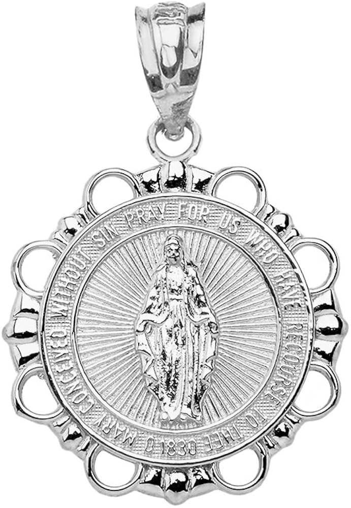 sterling silver mary pendant