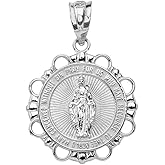 Claddagh Gold Religious Jewelry 925 Sterling Silver Miraculous Medal Of Blessed Virgin Mary Round Pendant