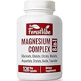 ForestVibe Magnesium Complex 420mg, 8-in-1 Blend with Glycinate, Chelate, Citrate & Malate, 120 Capsules, 40 Day Supply, Non-GMO & Gluten Free High Absorption Magnesium Supplement for Men and Women