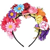 DreamLily Flower Crown Headband Cinco De Mayo Party Costume Dia de Los Muertos Day of The Dead Headpiece NC12