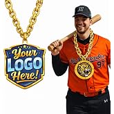Custom Hype Chain with Your Team Logo &ndash; Personalized Turnover Chain for Football, Baseball, Lacrosse, Basketball &amp; Wrestling &ndash; Custom MVP Championship Necklace, Player of the Game Award, Coach Gift, Team Celebration