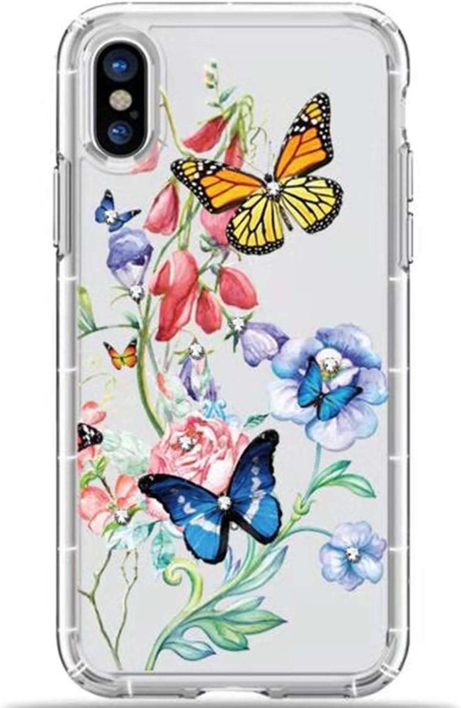 GYZCYQ Compatible with iPhone Xs Max Case, Shiny and Beautiful Design to Protect The Shockproof Case, Soft TPU Case Compatible with iPhone Xs Max (Butterfly Flower)