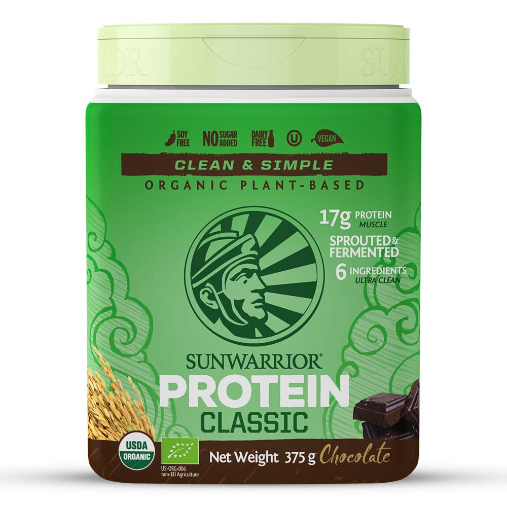 Sunwarrior Classic Plant-Based Chocolate Protein Powder, 375 g