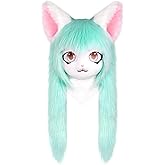 ZFKJERS Cosplay Fursuit Headgear Animal Head Cat Mask Halloween Masquerade Adults Costume Accessories Set