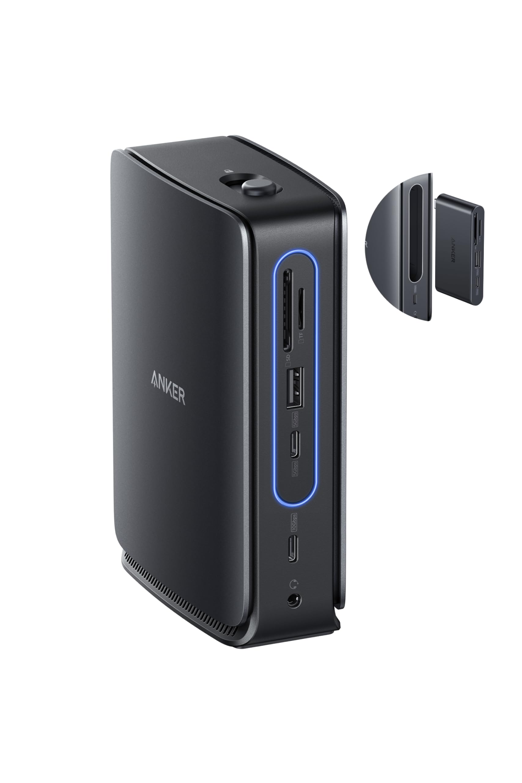 Anker Nano ドッキングステーション (13-in-1, 着脱式USB-C ハブ) 最大4K 最大100W出力対応USB-Cアップストリームポート 最大3画面同時出力 10Gbps高速データ転送 SD/micro SDカードスロット搭載