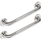 Supwish 12-inch Stainless Steel Shower Grab Bars - 2 Pack, Brushed Nickel, Handicap Safety Handles For Elderly, Kids, Pregnant Women - Wall Mounted Bathroom Safety Rails