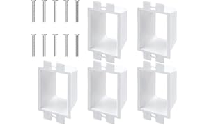 5 Pcs Electrical Box Extenders BE1-2 Electrical Box Extension with 10 Screws 1-Gang Box Extender Single Gang Box Extender Ele