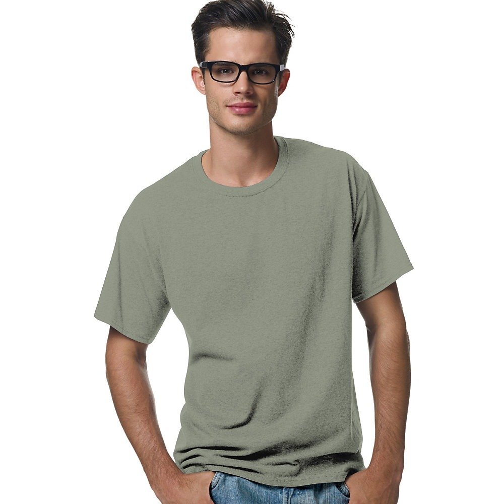 Hanes Men's ComfortBlend EcoSmart Crewneck TShirt, Stonewashed Green