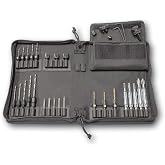 Snappy Tools Deluxe Tool Book, Maker's Edition, 5-Pc. Countersinks, 5-Pc. Drill Adapters, 5-Pc. Hinge Bits, 5-Pc. Driver Bits, 3-Pc. Plug Cutters, 3-Pc. Counterbores, 1-Pc. Stop Collar, 1-Pc. Chuck