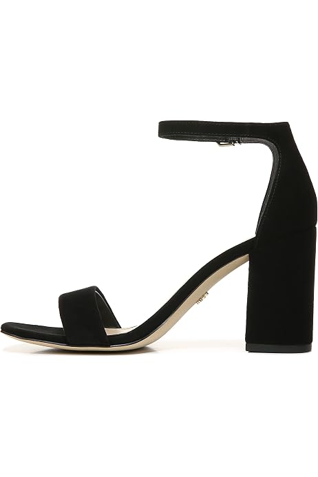Amazon.com | Sam Edelman Women's Daniella Shoes Heeled Sandal, Black Suede,  6 Wide | Heeled Sandals