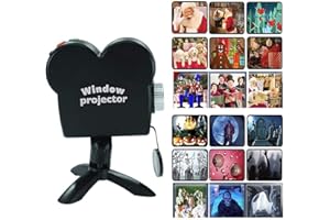 YGBRAND 2024 Halloween Holographic Projector,Halloween Hologram Projector Christmas Window Projector Decorations,Lights Outdoor Portable Holographic Projection with Tripod,12 Movies Christmas Halloween