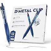 STAGEEK 12 Pack Blue Gel Pens, Quick Dry Blue Ink Pen, 0.5mm Fine Point Retractable Smooth Writing Pens for Journaling, Writing, Business Gel Pen for Office School & Home Supplies(Blue)