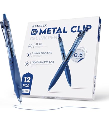 Amazon.com: STAGEEK 6PCS Multicolor Pens + 12 Pack Blue Gel Pens