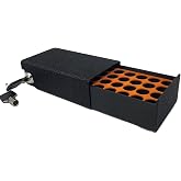 3ml Vial Case with Lock for Peptide Vials | Rugged Fridge and Freezer Safe Case (26 3ml Vials, Black/Orange)