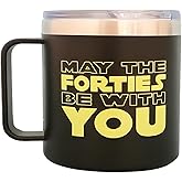 EXIGENT Be Forties Coffee Tea Cup Mug Collectible 14Oz Ounces 40th Birthday Gifts 1984 Decorations (Black, 14oz)