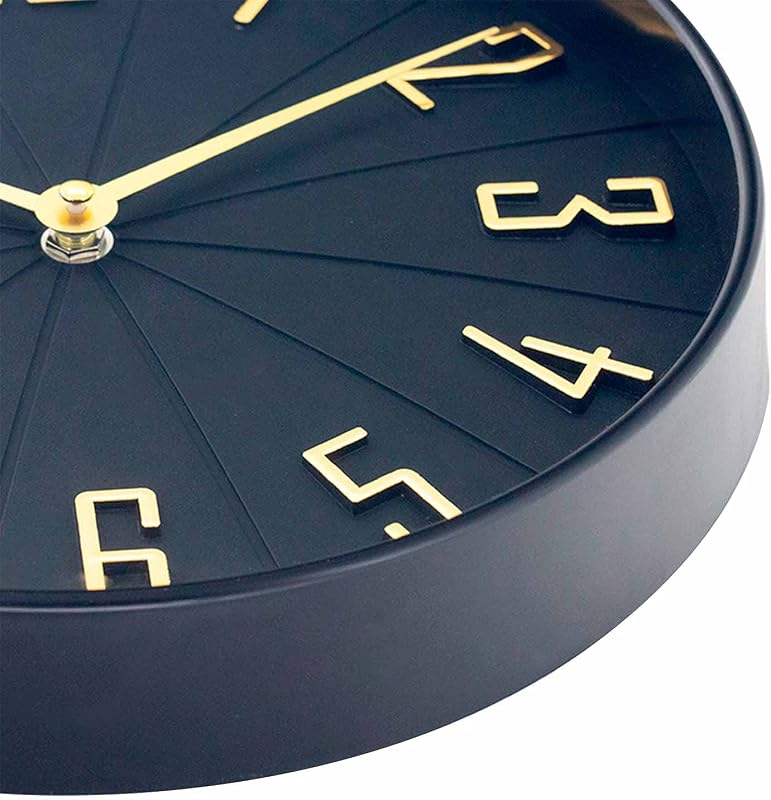 Relógio de parede vintage preto/dourado Ø27,3 cm