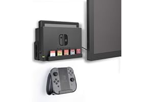 Monzlteck Wall Mount for Switch+Controller Mount,Compatible with OLED Version,Game Card Holder,Solid Metal
