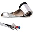 RYANSTAR Metallic Heat Shield Thermal Sleeve Insulated Wire Hose Cover L:1820MM W:100MM