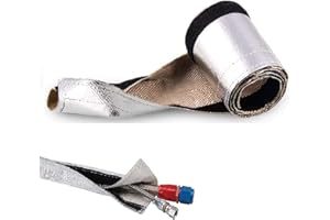 RYANSTAR Metallic Heat Shield Thermal Sleeve Insulated Wire Hose Cover L:1820MM W:100MM