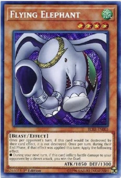 Amazon.com: Yu-Gi-Oh! - Flying Elephant Blrr-En003 - Secret Rare - 1St Edition - Nm/M: Toys &Amp; Games
