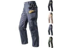 Mens Cargo Pant Winter Casual Stretch Tactical Work Trouser with Multiple Pocket Waterproof Hiking Outdoor Pants