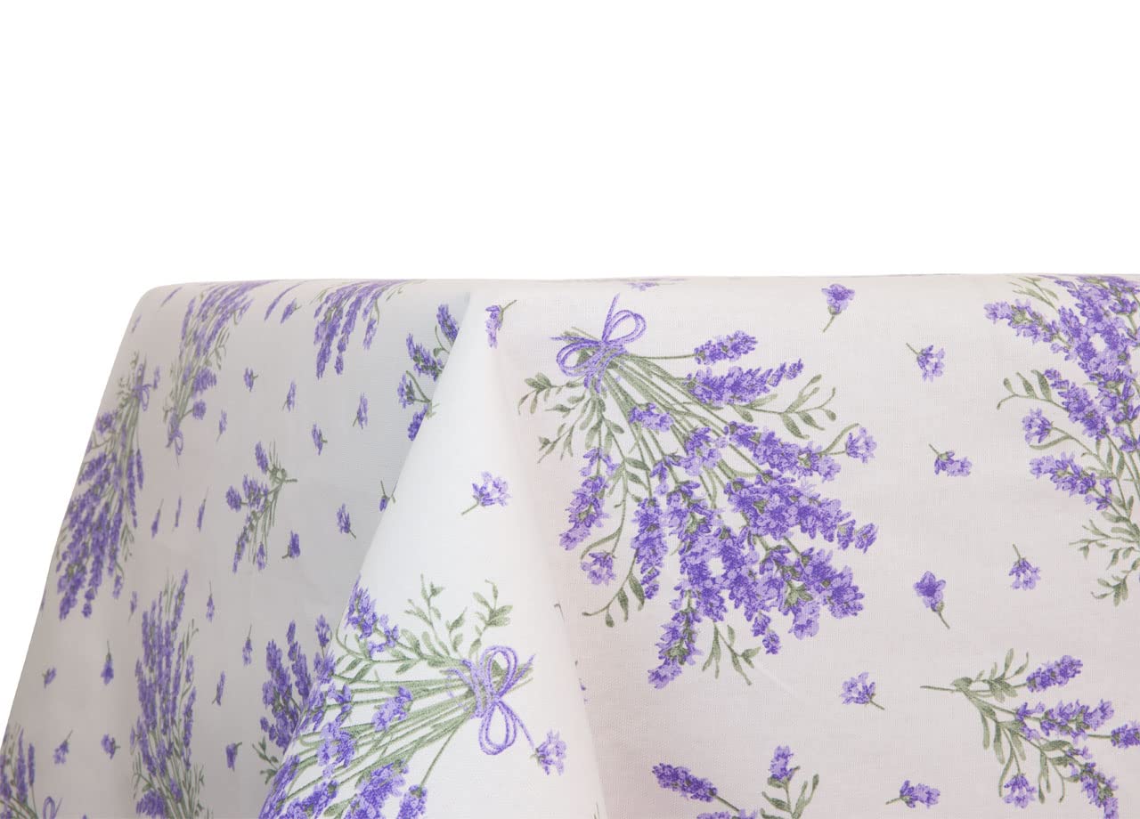 BIANCHERIAWEB Lavender, Made in Italy, Table Cloth in 100% Cotton, 140x180 cm