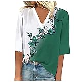 Womens Blouses Dressy Casual 3/4 Length Sleeve Tops