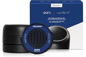 Capri Blue Volcano Pura Car Pro Diffuser - Pura Car Pro Air Freshener with Refills - Volcano Car Scent Diffuser Refills with Notes of Tropical Fruits & Sugared Citrus - Car Accessories