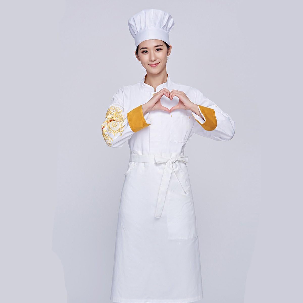 XINFU Chef Mens Unisex Waist Apron Full Bistro Half Apron Uniforms Aprons Womens