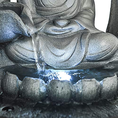 image for PeterIvan Buddha Fountain - 11in Buddha Tabletop Water Fountain for Ho