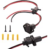 TXRXIZ 12V 10 Gauge Plug for a Trolling Motor, for Minn Kota Marine Boat | Waterproof Trolling Motor Plug Receptacle Set , Trolling Motor Socket Quick Connect, 2 Wire 2 Prong