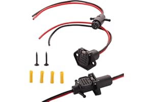 TXRXIZ 12V 10 Gauge Plug for a Trolling Motor, Compatible with Minn Kota Marine Boat Waterproof Trolling Motor Plug Receptacle Set, Trolling Motor Socket Quick Connect, 2 Wire 2 Prong