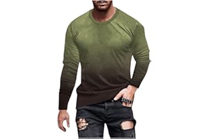 Men's Long Sleeve Workout T-Shirt Crewneck Pullover Tops Lightweight Cozy Fashion Tee Shirt Casual Muscle Shirts