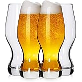LUXU IPA Beer Glasses(Set of 4),16 oz Pilsner Beer Glasses,Craft Beer Bar Glasses,Lead-free Drinking Glasses,Ideal Gifts for