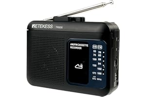 Retekess TR606 Tape Recorder Cassette Player, AM FM Cassette Players, Supports Voice/AUX Line in Record, Powered by DC or AA 