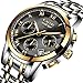 Mens Watches Waterproof Chronograph Stainless Steel Analog Quartz Watch Men Luxury Brand Fashion Dress Business Wristwatch