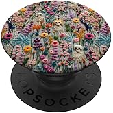 Boho Skeleton in Wildflower Vintage Floral Halloween PopSockets Adhesive PopGrip
