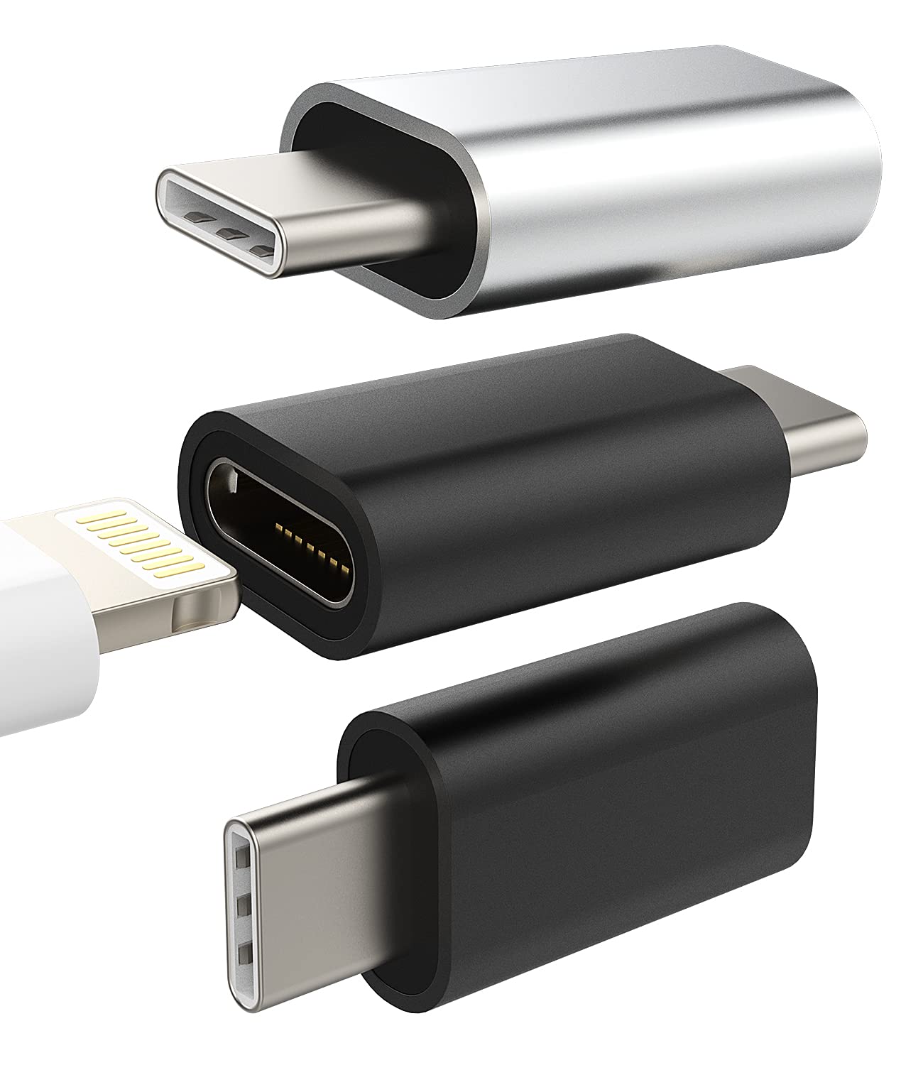 Photo 1 of Kefiany 3 Pack USB C Male to Lightning Female Adapter, Compatible with iPhone 12, 11 Pro Max, iPad Air, Samsung Galaxy Note S20, S21 - DURABLE & CONVENIENT
