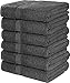 Utopia Towels Cotton Pool & Gym Towels, 6 Pack, 22 x 44 Inches, Dark Grey