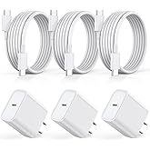 Fast Charger for iPhone 17 16 15, 3Pack USB C iPad Charge PD Fast Charger Block 6FT Long USBC to Type C i Phone Charging Cable Cord for iPhone 17 Air/Pro/Pro Max/16 Pro/Plus/15/15 Pro/Pro Max,iPad Pro